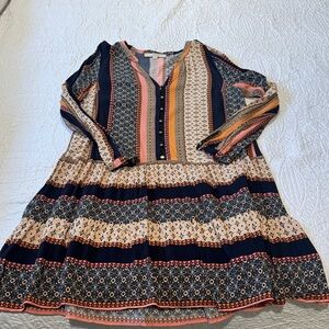 LOFT Multicolor Patterned Dress